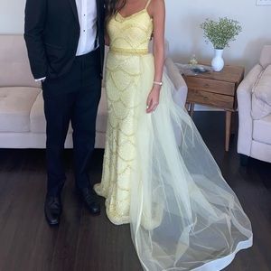 Custom Couture Gown- Yellow sequin Gown
